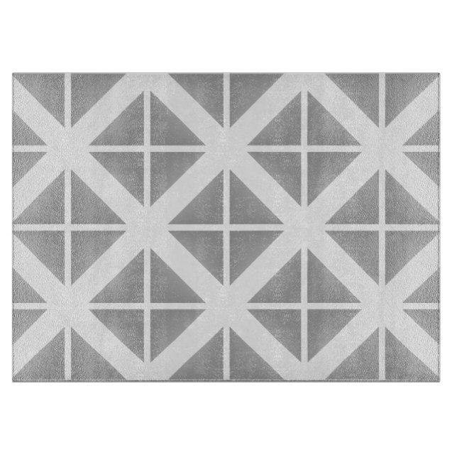 Grey Trendy Triangle Pattern Cutting Board (Front)