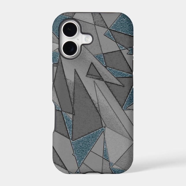 Grey triangle cutouts with rough dark blue pieces (Back)