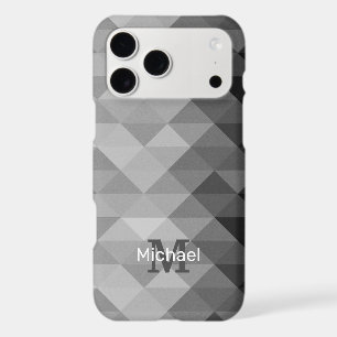 Grey triangle geometric squares ombre Monogram