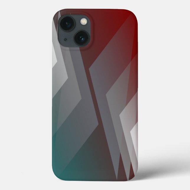 Grey triangles on teal burgundy Case-Mate iPhone case (Back)