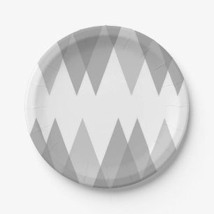Grey triangles paper plate