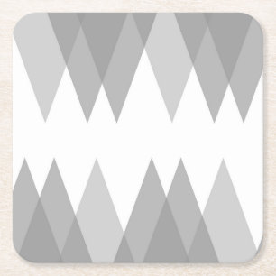 Grey triangles square paper coaster