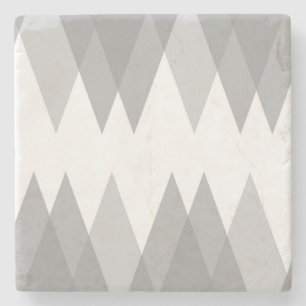 Grey triangles stone coaster
