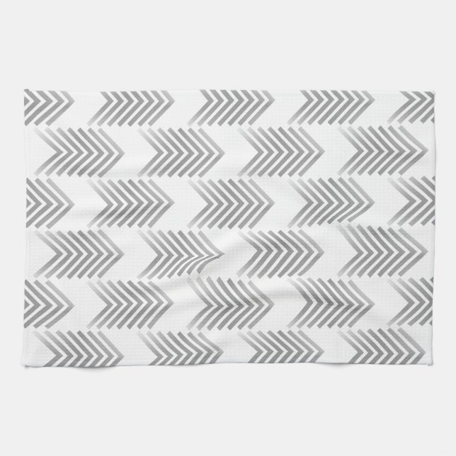 Grey Tribal Arrow Pattern Kitchen Towel (Horizontal)