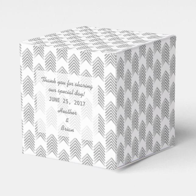 Grey Tribal Arrows Favour Boxes (Front Side)