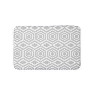 Grey Turkish Geometric Pattern Bath Mat