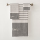 Grey Turkish Stripes Monogram | Farmhouse