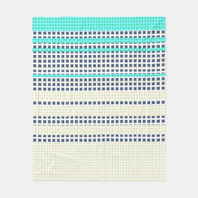 Grey turquoise plaid fleece blanket (Front)