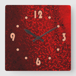 Grey turquoise plaid square clock