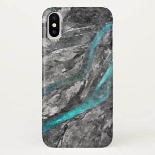 Grey & Turquoise River Watercolor Case-Mate iPhone Case