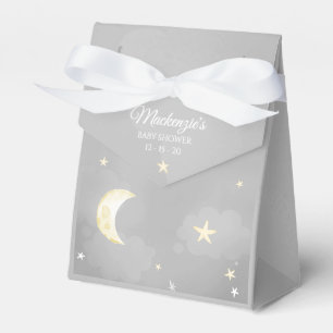 Grey Twinkle Little Star Sky Baby Shower Favor Box