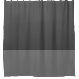 Grey two tone color block shower curtain