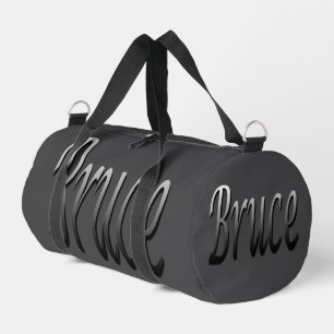 Grey Two Toned Bruce Name, Duffle Bag