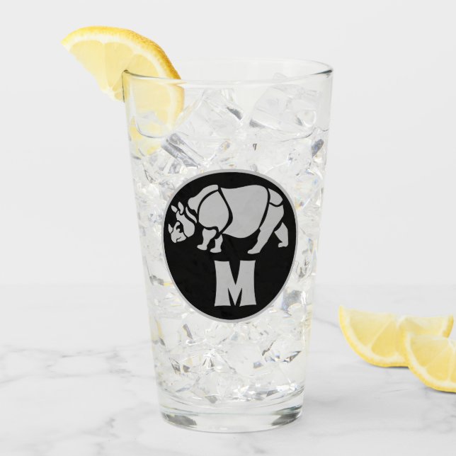 Grey Unicorn Rhino Monogram Glass (Front Ice)