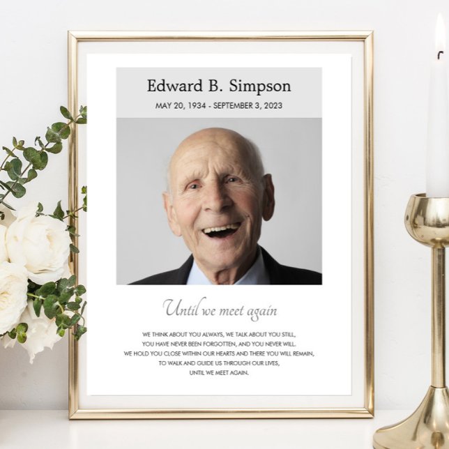 Grey Until We Meet Again Memorial Poem With Photo Poster (Creator Uploaded)
