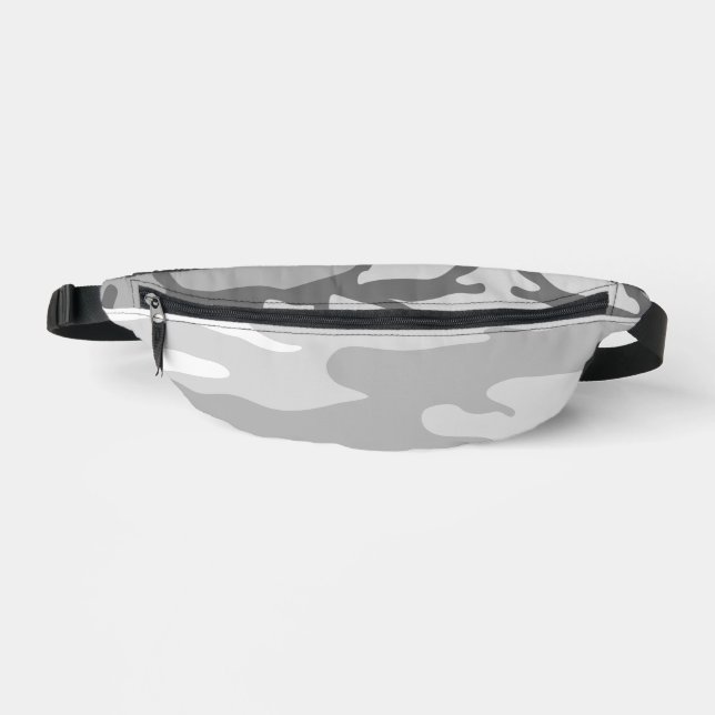 Grey Urban Military Camouflage Pattern Fanny Pack (Front)