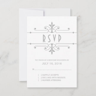 Grey v2 Fancy Ornamental Response Card