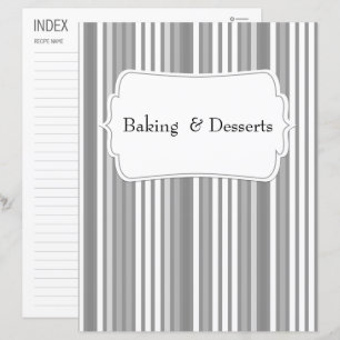 Grey Vertical Striped Recipe Category/Index