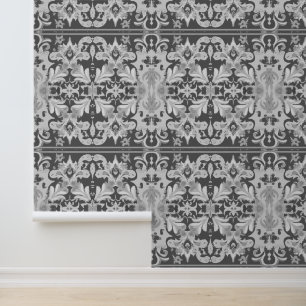 Grey Victorian Elegance Wallpaper