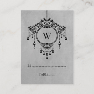 Grey Vintage Chandelier Place Card