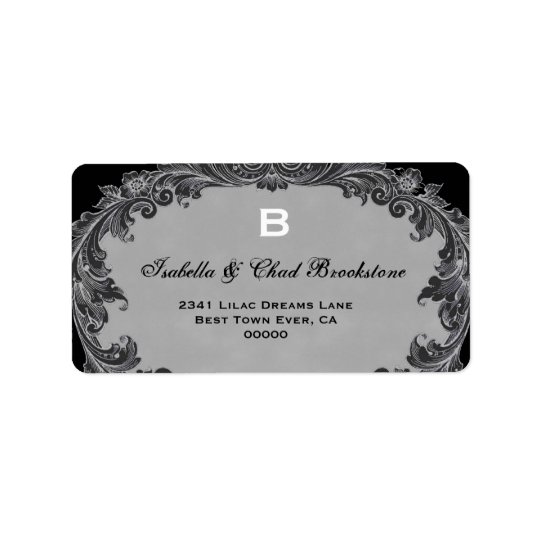 Grey Vintage Curlicue Wedding Monogram G460