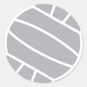 grey volleyball ball logo symbol classic round sticker