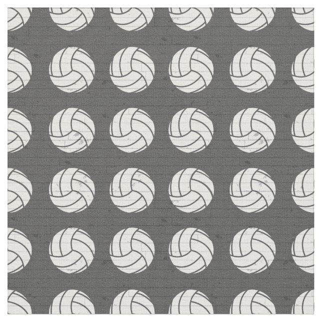 Grey Volleyball Wood Floor Patterned Fabric (Close Up)
