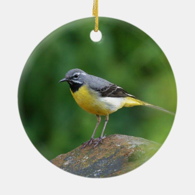 Grey Wagtail - bird Ceramic Ornament (Back)