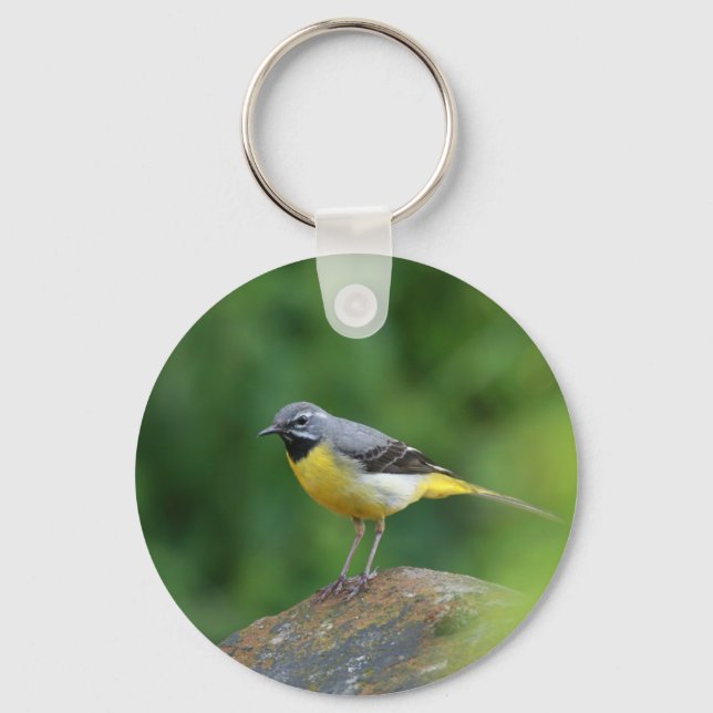 Grey Wagtail - bird Keychain (Front)