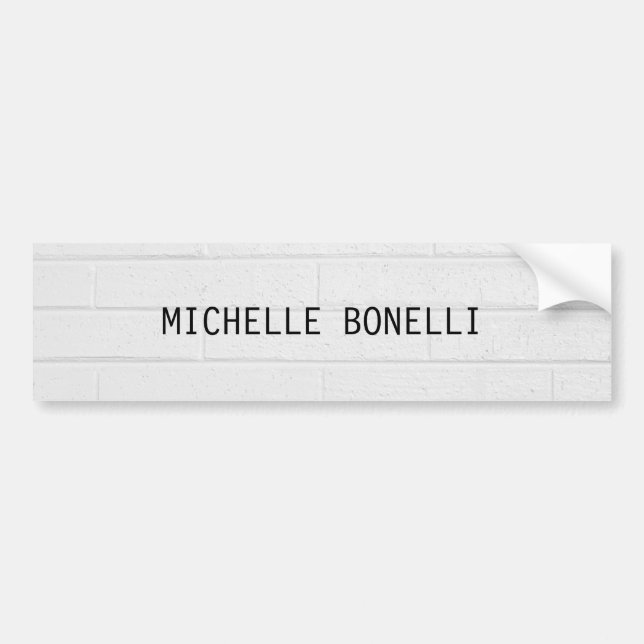 Grey  Wall Bricks Design Plain Legible Modern Bumper Sticker (Front)