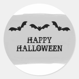 Grey Watercolor Bats Halloween Stickers