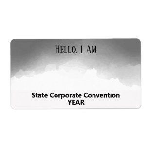 Grey Watercolor Custom Group Paper Label Name Tag