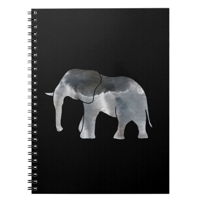Grey Watercolor Elephant Notebook (Front)