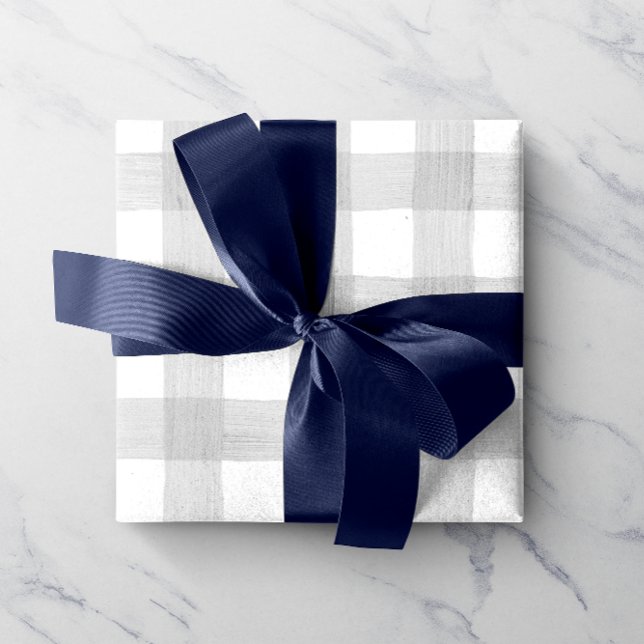 Grey Watercolor Gingham Wrapping Paper (Creator Uploaded)