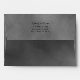 Grey Watercolor Gothic Elegant Moody Floral Envelope