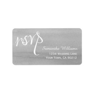 Grey Watercolor Wedding RSVP Labels