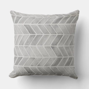 Grey Watercolor with Arrow Pattern Throw Pillow