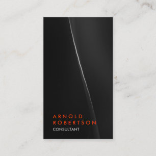 Grey Wave Orange Trendy Consultant Business Card