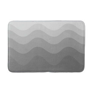 Grey Wavey Stripe Modern Bath Mat