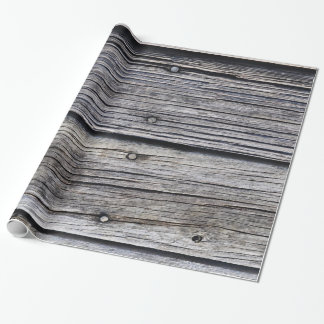 Grey Weather-board Barn Siding effect Wrapping Paper