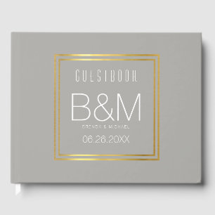 grey wedding-book, guest book for a chic event