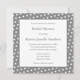 Grey Wedding Shower Invitations or Announcements