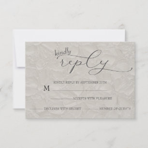 Grey Wedding Simple  RSVP Card