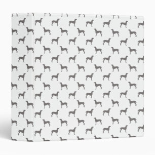 Grey Weimaraner Silhouettes on White Background Binder