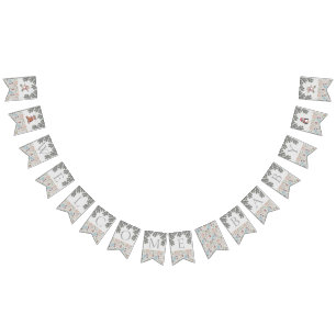 Grey Welcome Baby Christmas Winter Baby Shower Bunting Flags