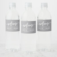 Grey Welcome Lettering Custom Wedding