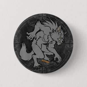 Grey Werewolf 2 Inch Round Button