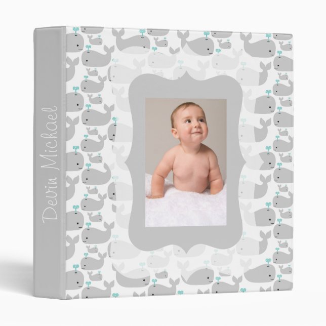 Grey Whales Photo Ready Baby Album Binder (Front/Spine)