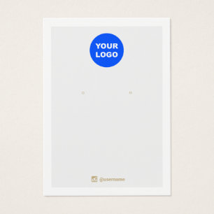Grey White Add Logo Earring Display Social Media
