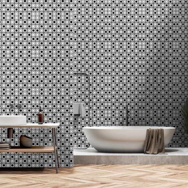 Grey, White and Black Squares - BG Changeable Wallpaper (Bathroom)
